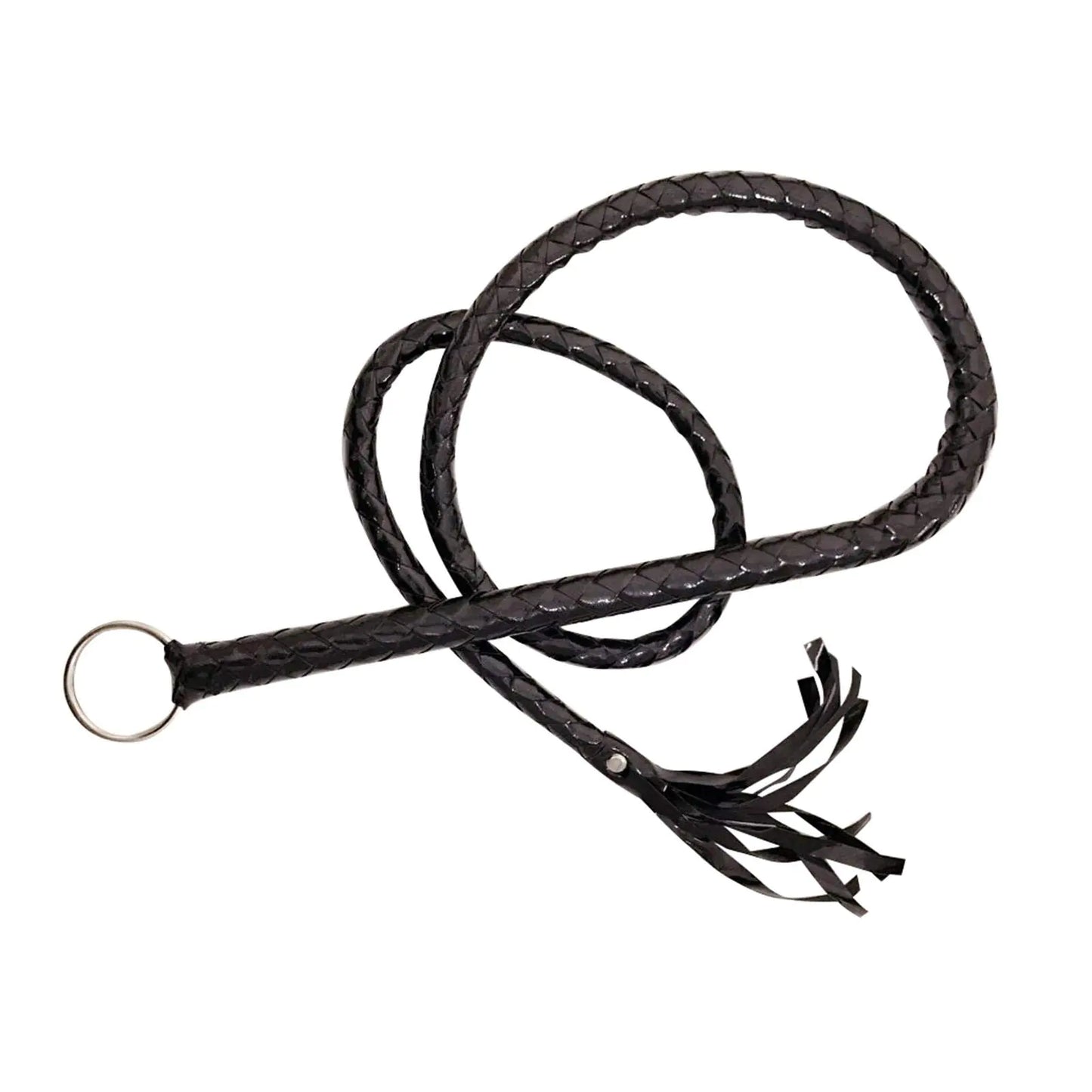 Heavy-Duty Riding Crop for Horse PU Leather Equestrianism Horse Crop Horse Riding Whip with Soft Handle Horse & Bull Obedience Training Whip(Black)