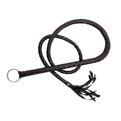 Heavy-Duty Riding Crop for Horse PU Leather Equestrianism Horse Crop Horse Riding Whip with Soft Handle Horse & Bull Obedience Training Whip(Black)